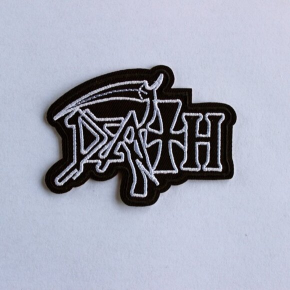 💀 Death Iron-On Patch – White / Black (3.2” x 2.5”) - Picture 6 of 8